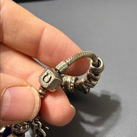 Silver pandora Charm Bracelet with Blue Accents - Picture 3 of 5